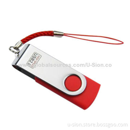 OEM Logo Printed USB Flash Drive/Hot Selling Swivel USB Stick, 1/2/4/8/16/32GB Memory Capacity